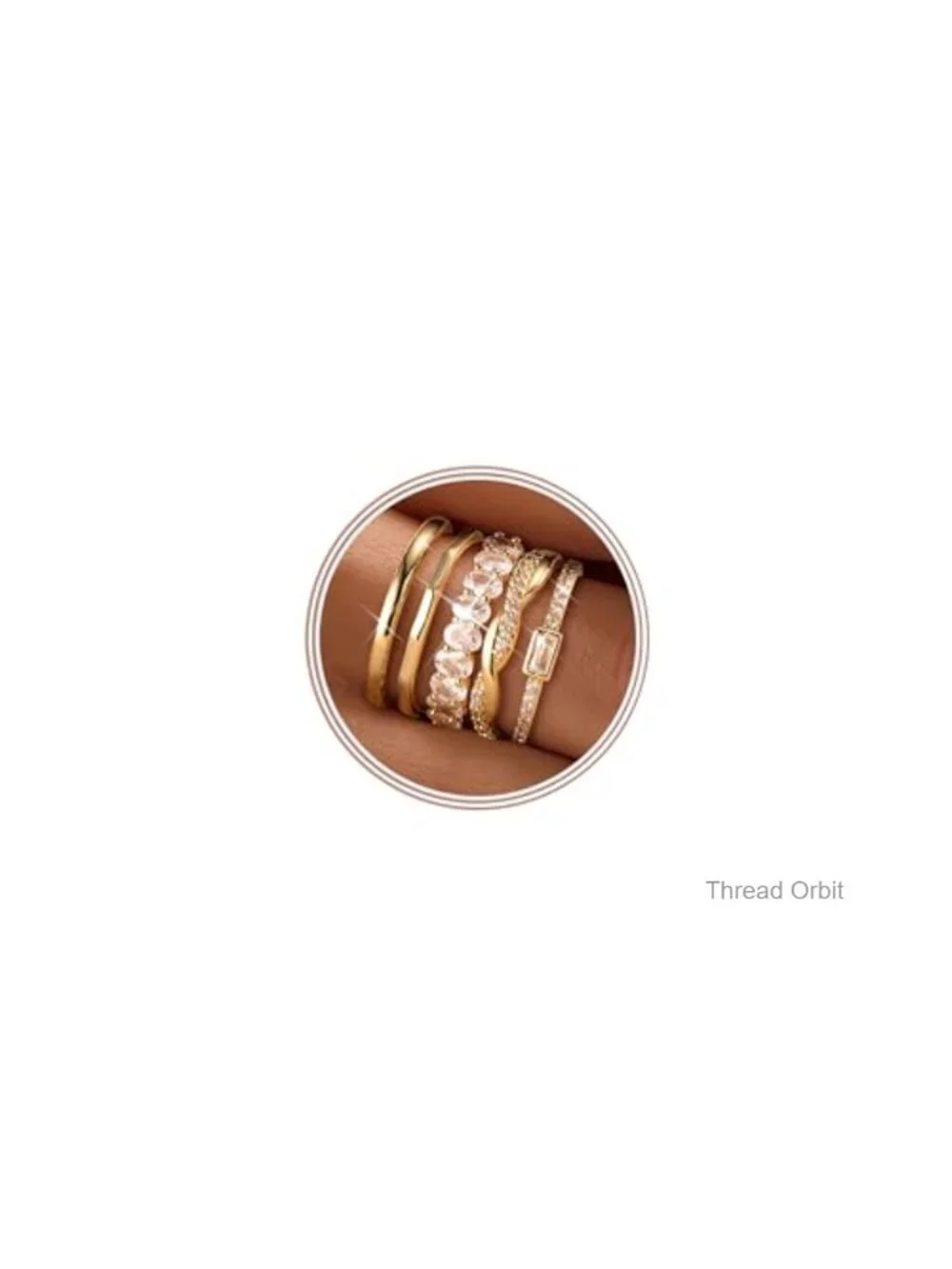 14K Gold Plated Stackable Rings Set Non Tarnish Waterproof Thin Bands